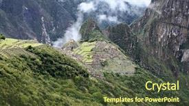  Presentation with inca machu picchu peru view - Colorful theme enhanced with world culture - historic lost city of machu backdrop and a tawny brown colored foreground