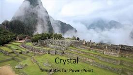  Presentation with lost - PPT layouts consisting of world culture - historic lost city of machu background and a tawny brown colored foreground