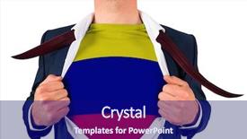  Presentation with world flag - Slide set having world cup - businessman opening shirt to reveal background and a navy blue colored foreground