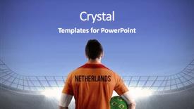  Presentation with football blue - Cool new slide deck with world cup soccer - netherlands football player holding ball backdrop and a teal colored foreground