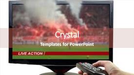  Presentation with smoke - Presentation featuring world cup soccer - tv screen with football match background and a red colored foreground
