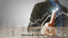  Presentation with world currency - Slide deck enhanced with world currency - businessman with financial symbols coming background and a coral colored foreground