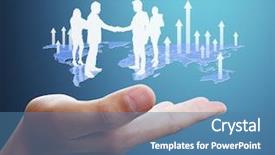  Presentation with financial - Cool new PPT theme with world currency - businessman with financial symbols coming backdrop and a teal colored foreground