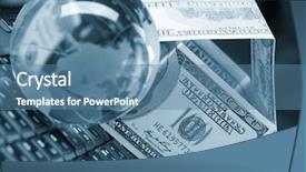  Presentation with world currency - Amazing presentation theme having world currency - dollars on the keyboard backdrop and a teal colored foreground