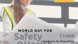  Presentation with health building - Presentation theme having world-day-for-safety background and a light gray colored foreground