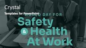  Presentation with health building - Presentation with world-day-for-safety background and a tawny brown colored foreground