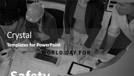  Presentation with health building - Slide deck enhanced with world-day-for-safety background and a dark gray colored foreground