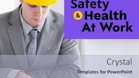  Presentation with health building - Slide set featuring world-day-for-safety background and a light blue colored foreground