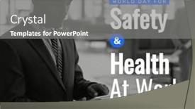  Presentation with health building - PPT theme featuring world-day-for-safety background and a gray colored foreground