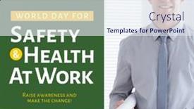  Presentation with health building - Presentation theme consisting of world-day-for-safety background and a sky blue colored foreground