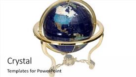  Presentation with world flags and globe - Presentation theme with world desk globe isolated background and a white colored foreground