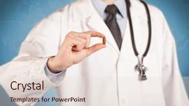  Presentation with shoulder - Colorful slide set enhanced with world drugs - male doctor in white coat backdrop and a  colored foreground