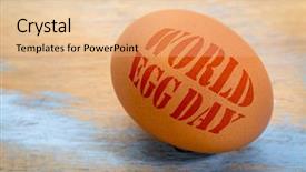  Presentation with annual day around the world - Colorful slides enhanced with world egg day - stencil text backdrop and a coral colored foreground