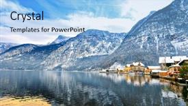  Presentation with lake - Beautiful PPT theme featuring world evangelism - view of hallstaetter see hallstatt backdrop and a light blue colored foreground
