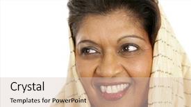  Presentation with woman world - Slides having world face - closeup portrait of a beautiful background and a soft green colored foreground