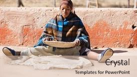  Presentation with sorghum - Beautiful presentation design featuring world face - portrait of african woman backdrop and a lemonade colored foreground