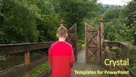  Presentation with faith - Slide set having world faith - growing up concept boy goes background and a tawny brown colored foreground