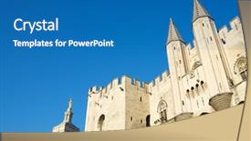  Presentation with france - Colorful presentation enhanced with world faith - popes palace in avignon provence backdrop and a teal colored foreground
