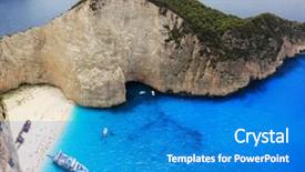  Presentation with zakynthos - Slides with world famous beach navagio in zakynthos greece background and a teal colored foreground