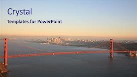  Presentation with world travel - Slide set consisting of world famous golden gate background and a light blue colored foreground