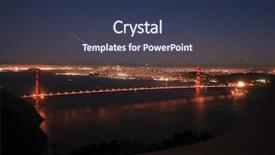  Presentation with world travel - PPT theme with world famous golden gate background and a tawny brown colored foreground