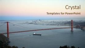  Presentation with world travel - Colorful presentation design enhanced with world famous golden gate backdrop and a cream colored foreground
