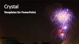  Presentation with firework - Audience pleasing slide set consisting of water rocket - beautiful pink firework with space backdrop and a black colored foreground