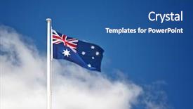  Presentation with australian - Slide deck enhanced with world flags - australian flag in the summer background and a ocean colored foreground