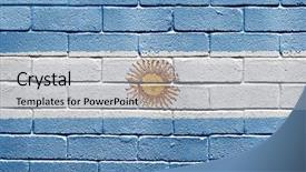  Presentation with world flag - Presentation theme consisting of world flags - flag of argentina painted onto background and a light blue colored foreground