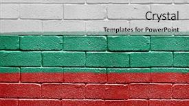  Presentation with world flag - Colorful PPT theme enhanced with world flags - flag of bulgaria painted onto backdrop and a light gray colored foreground