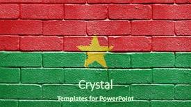  Presentation with brick wall - Presentation having world flags - flag of burkina faso painted background and a forest green colored foreground