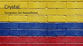  Presentation with colombia - Slides featuring world flags - flag of colombia painted onto background and a gold colored foreground