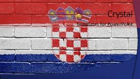  Presentation with brick wall - PPT theme enhanced with world flags - flag of croatia painted onto background and a red colored foreground