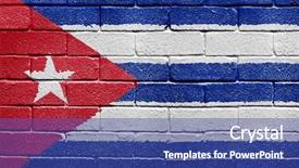  Presentation with world flag - Amazing slides having world flags - flag of cuba painted onto backdrop and a ocean colored foreground