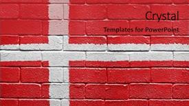  Presentation with denmark - Slides with world flags - flag of denmark painted onto background and a red colored foreground