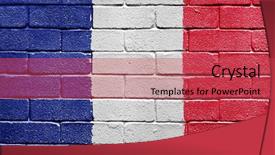  Presentation with france flag - Presentation theme featuring world flags - flag of france painted onto background and a red colored foreground