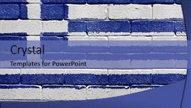  Presentation with world flag - Presentation with world flags - flag of greece painted onto background and a ocean colored foreground