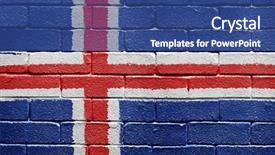  Presentation with world flag - Audience pleasing presentation theme consisting of world flags - flag of iceland painted onto backdrop and a ocean colored foreground