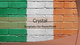  Presentation with brick wall - Presentation theme enhanced with world flags - flag of ireland painted onto background and a coral colored foreground