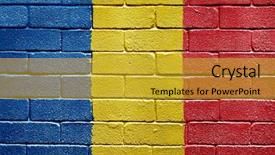  Presentation with world flag - Slides enhanced with world flags - flag of romania painted onto background and a gold colored foreground