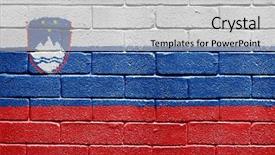  Presentation with brick wall - Audience pleasing PPT layouts consisting of world flags - flag of slovenia painted onto backdrop and a light gray colored foreground