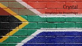  Presentation with world flag - Cool new presentation theme with world flags - flag of south africa painted backdrop and a red colored foreground