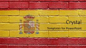  Presentation with world flag - Presentation enhanced with world flags - flag of spain painted onto background and a gold colored foreground