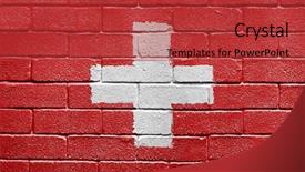  Presentation with brick wall - Amazing presentation theme having world flags - flag of switzerland painted onto backdrop and a red colored foreground