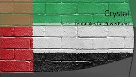  Presentation with brick wall - Cool new presentation theme with world flags - flag of united arab emirates backdrop and a ocean colored foreground