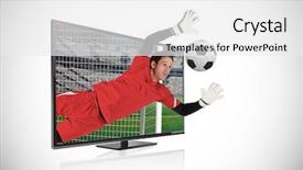  Presentation with goal image - Cool new slide set with digital tv - composite image of fit goal backdrop and a white colored foreground