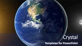  Presentation with night day - PPT theme featuring world globe - day and night on earth background and a navy blue colored foreground