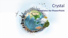  Presentation with earth planet globe - Presentation having world globe - our earth planet and modern background and a sky blue colored foreground