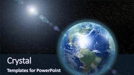  Presentation with space - Slide set featuring world globe - our home planet in space background and a ocean colored foreground