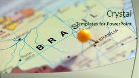  Presentation with world map - Colorful slide set enhanced with world globe road - map of south america brasil backdrop and a soft green colored foreground